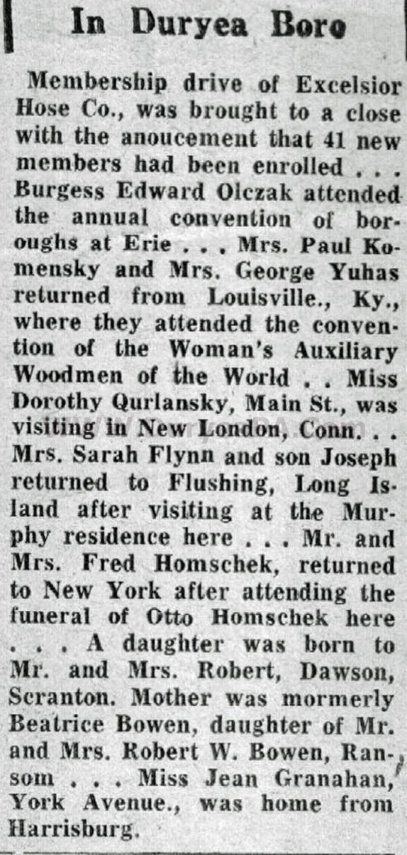 Duryea Pennsylvania Historical Homepage